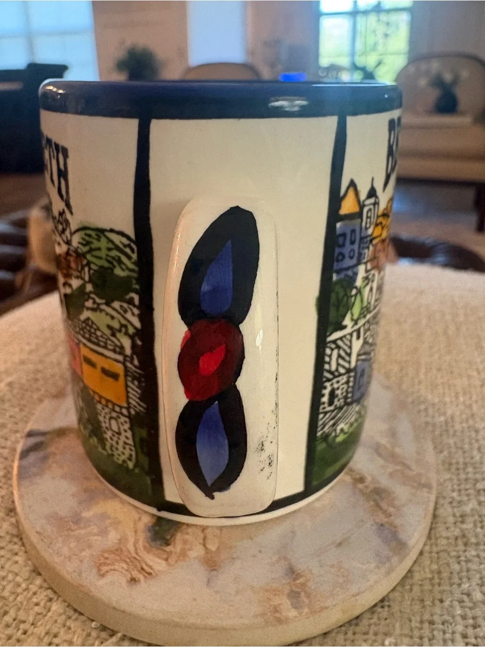 Holy Land Nazareth Bethlehem  Cityscape Ceramic Mug - Hand painted